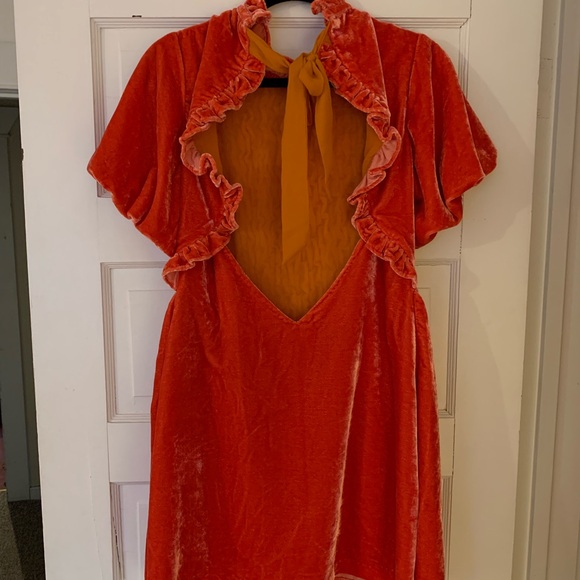 Free People Gum Drop Mini Dress Apricot - Picture 3 of 7